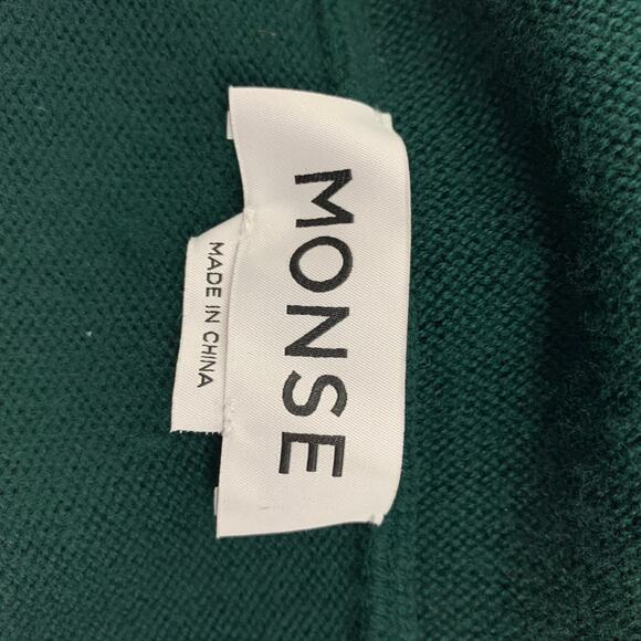 MONSE Size XS Green Knitted Merino Wool Open- Back Halterneck Long Cardigan - Picture 7 of 7